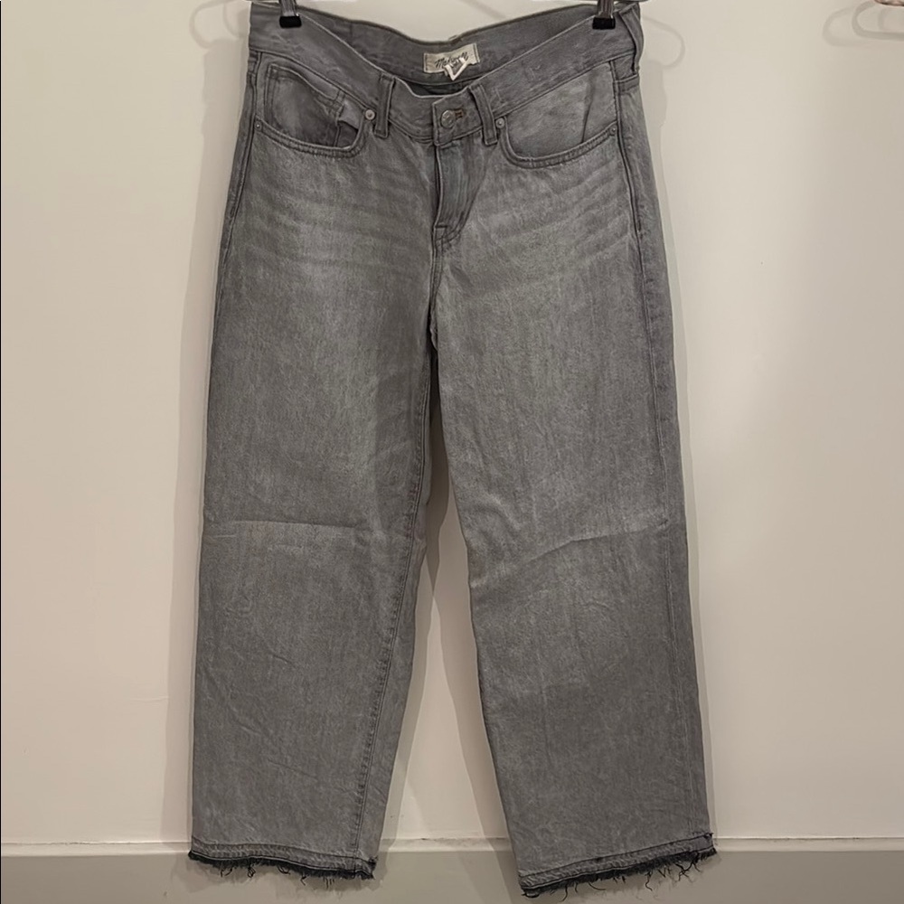 Madewell Gray Jeans with Raw Hem